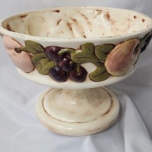 Vintage Cream Fruit Motif Bowl